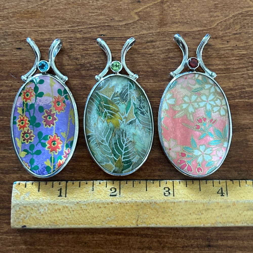 Sajen Sterling Silver 2-Sided Pendants- Set of 3 - Picture 3 of 7